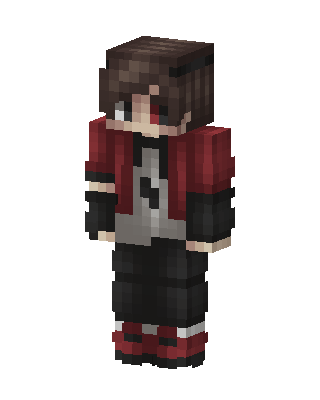 Crimson Hoodie Boy skin, 3D preview