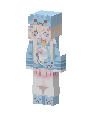 Shark Hoodie Girl skin, 3D preview