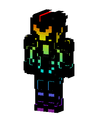 Rainbow Gradient Ninja skin, 3D preview