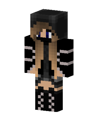 Shadow Hoodie Girl skin, 3D preview