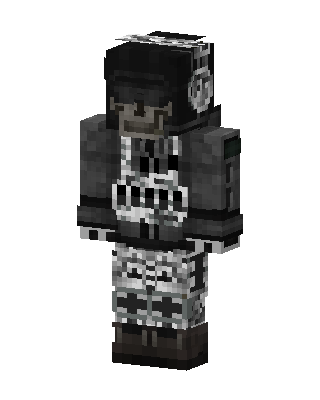 Black Fighter Boy skin, 3D preview