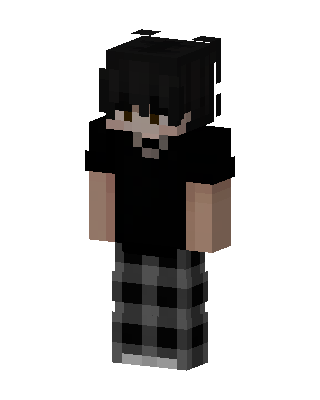 Black Emo Boy skin, 3D preview