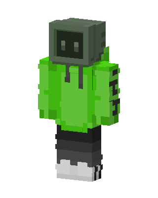 Green Hoodie Bot skin, 3D preview