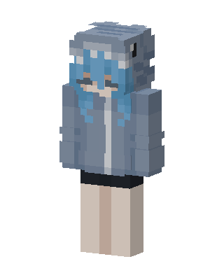 Gray Player Girl skin, 3D preview