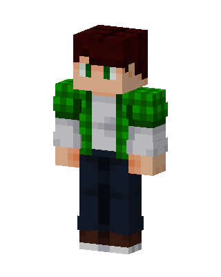 Green Plaid Hoodie skin, 3D preview