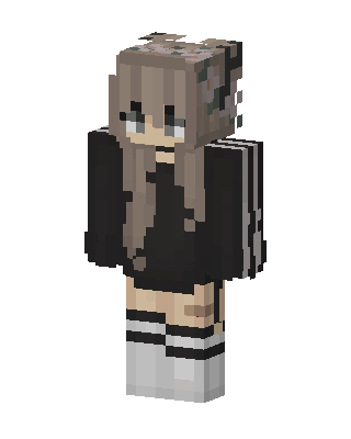 Goth Hoodie Girl skin, 3D preview
