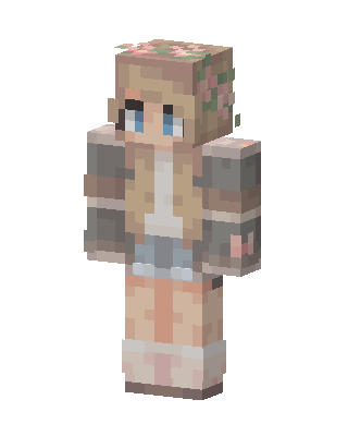 Flower Crown Girl skin, 3D preview