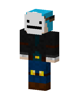 Masked Blue Pirate skin, 3D preview