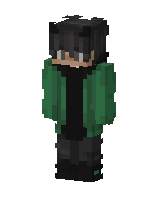 Green Hoodie Boy skin, 3D preview