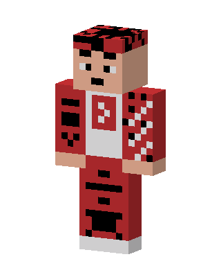 Red Glitch Hoodie skin, 3D preview