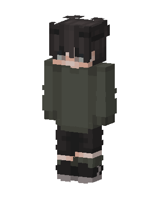 Olive Hoodie Boy skin, 3D preview