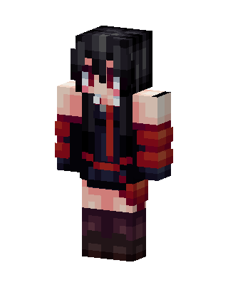 Crimson Goth Girl Minecraft anime skin