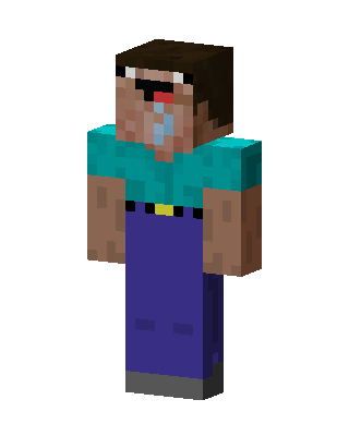 Derpy Steve skin, 3D preview