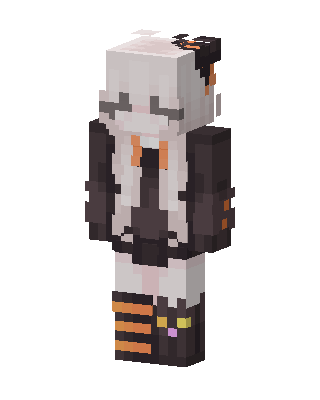 Halloween Hoodie Girl skin, 3D preview
