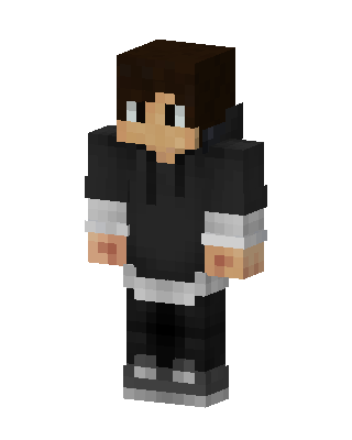Dark Hoodie Boy skin, 3D preview