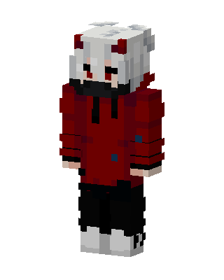 Red Oni Hoodie skin, 3D preview