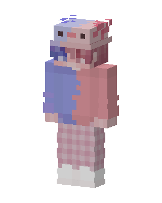 Pastel Axolotl Split Minecraft skin