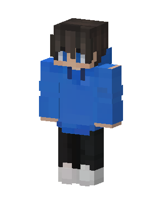 Blue Hoodie Boy skin, 3D preview