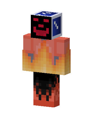 Flame Cube Head skin, 3D preview