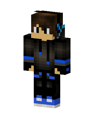Blue Hoodie Gamer skin, 3D preview