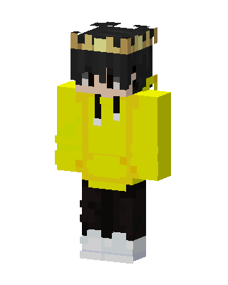 Crowned Yellow Hoodie skin, 3D preview