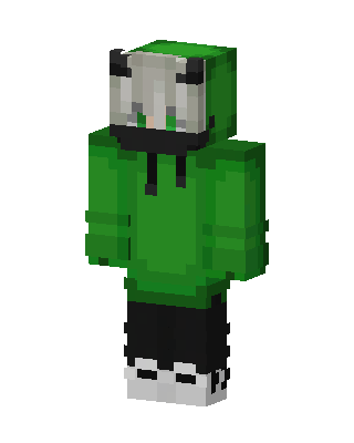 Green Masked Hoodie Boy skin, 3D preview