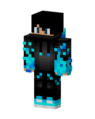 Blue Flame Hoodie skin, 3D preview