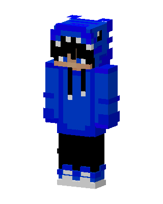 Blue Monster Hoodie skin, 3D preview