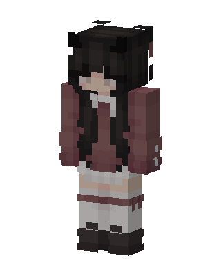 Maroon Cat Girl skin, 3D preview