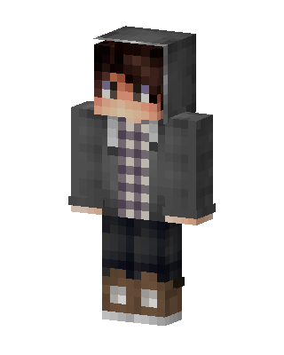 Gray Student Boy skin, 3D preview