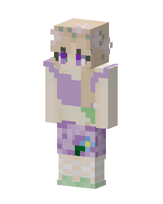 Lavender Flower Girl skin, 3D preview