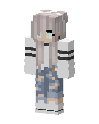 Ripped Jeans Girl skin, 3D preview