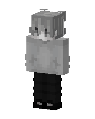 Gray Hoodie Boy skin, 3D preview
