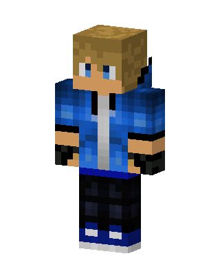 Blue Hoodie Boy skin, 3D preview