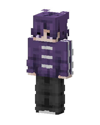 Purple Hoodie Boy skin, 3D preview