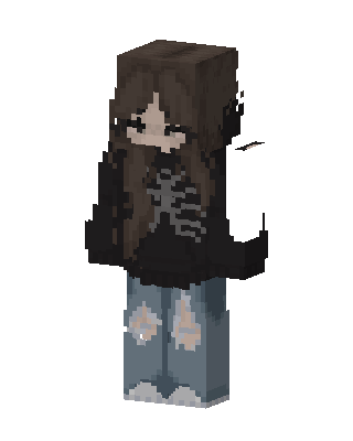 Skeleton Hoodie Girl skin, 3D preview