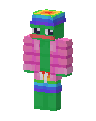 Rainbow Pepe skin, 3D preview