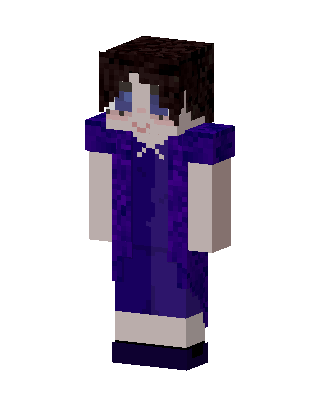 Violet Gown Girl skin, 3D preview