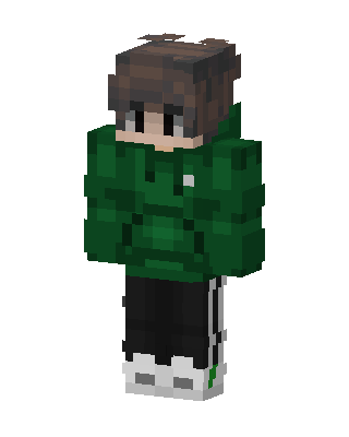 Green Hoodie Boy skin, 3D preview