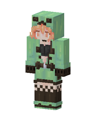 Creeper Hoodie Girl skin, 3D preview