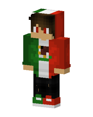 Italian Flag Hoodie skin, 3D preview