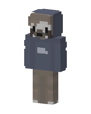 Gray Hoodie Boy skin, 3D preview