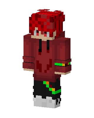 Red Hoodie Boy skin, 3D preview
