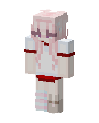 White Anime Girl skin, 3D preview
