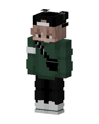 Green Hoodie Boy skin, 3D preview