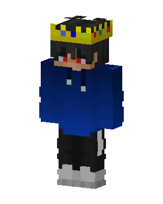 Crowned Blue Hoodie Minecraft skin