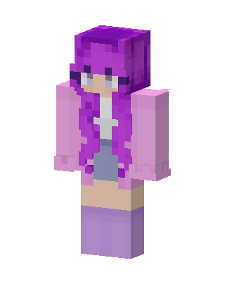 Purple Hoodie Girl skin, 3D preview