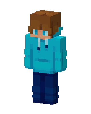 Cyan Hoodie skin, 3D preview