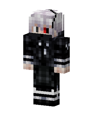 Black Anime Boy skin, 3D preview