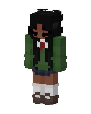 Green Cardigan Girl skin, 3D preview